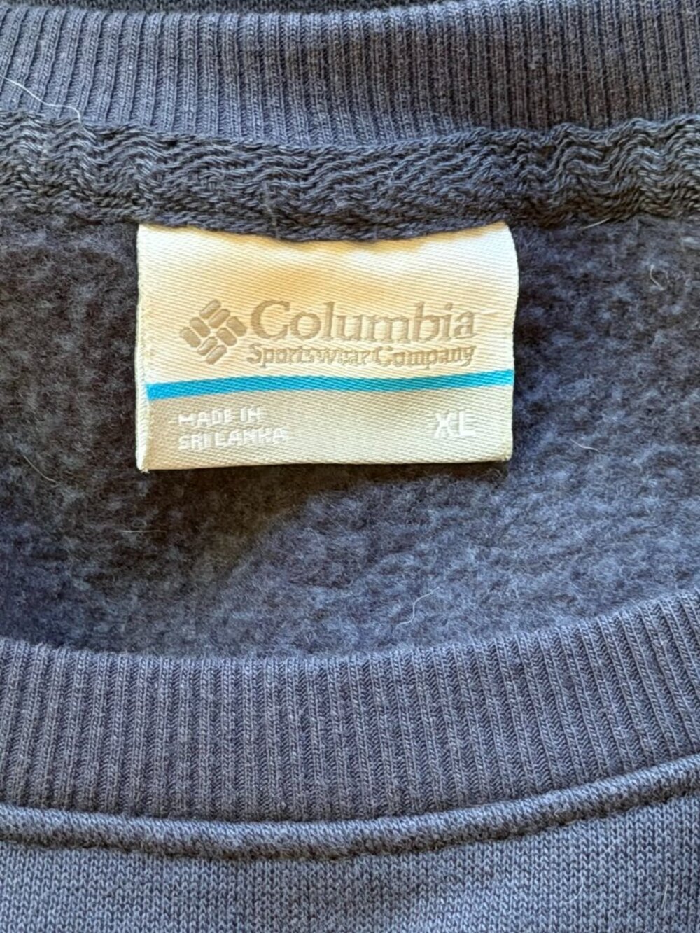 Columbia Graphic Logo Crewneck Sweatshirt XL Blue White GUC - Picture 5 of 6